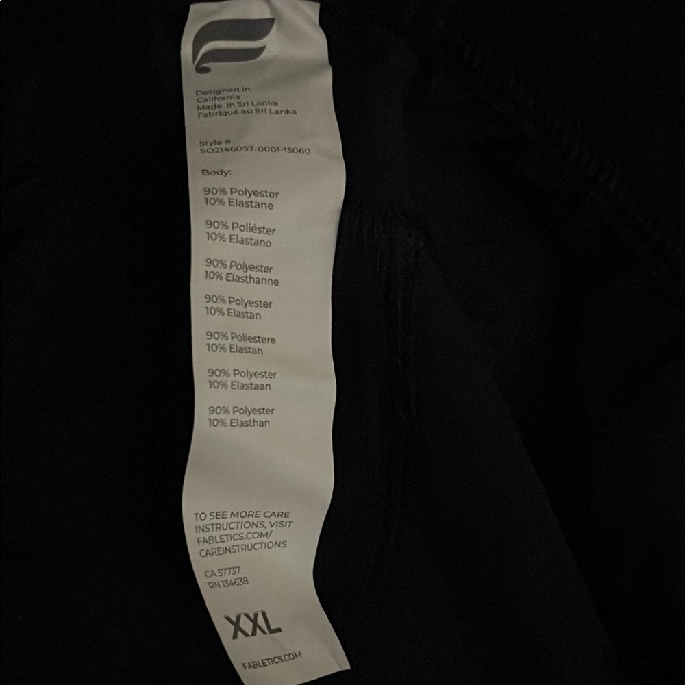 Black Polyester Blend Pants XXL